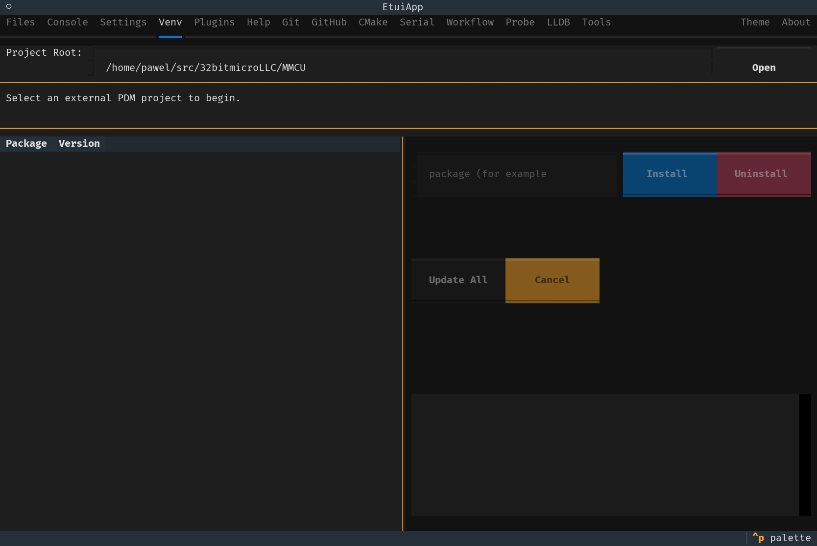 etui — Virtualenv plugin