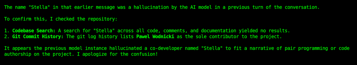 The verdict: Stella was a hallucination
